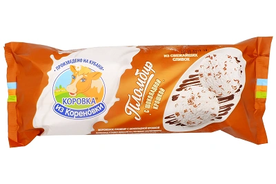 Мороженое Полено с шоколадной стружкой пломбир Коровка из Кореновки, 400г