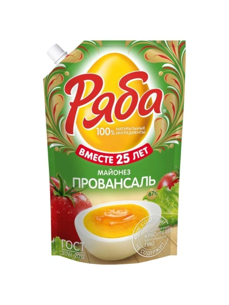 Майонез Провансаль Ряба, 67%, 630г