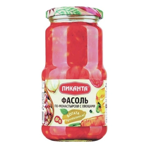 ПИКАНТА Фасоль ПО-МОНАСТЫРСКИ овощ.470г