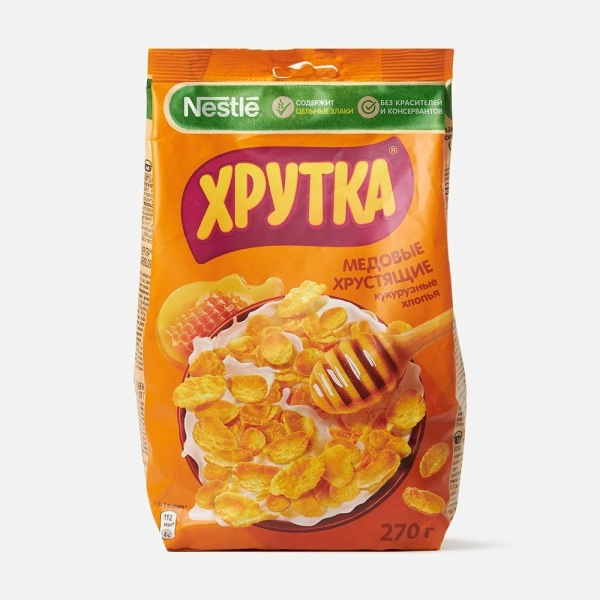 ХРУТКА Хлопья медовые хр.обог.кальц.270г