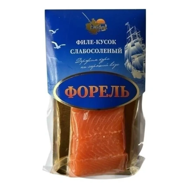 Форель радужная филе-кусочки слабосоленая холодного копчения Рыбник, 130г