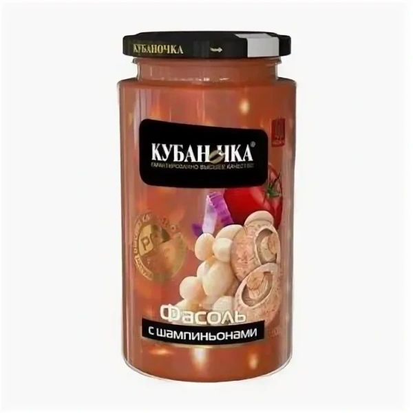 Фасоль с Шампиньонами Кубаночка 370г с/б